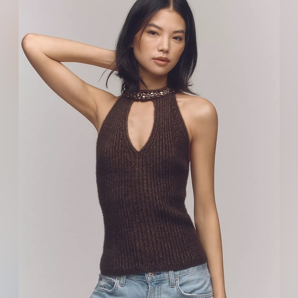 NWT! Anthropologie Maeve Crystal Sweater Cutout Tank - Multiple Sizes 🐬